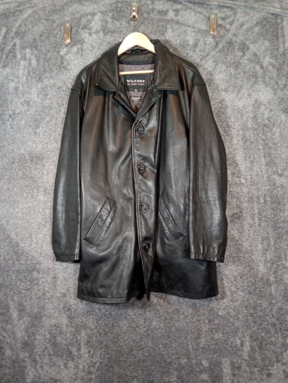 Wilson's Leather Vintage Thinsulated Leather Mens XL Car Coat Minimalist